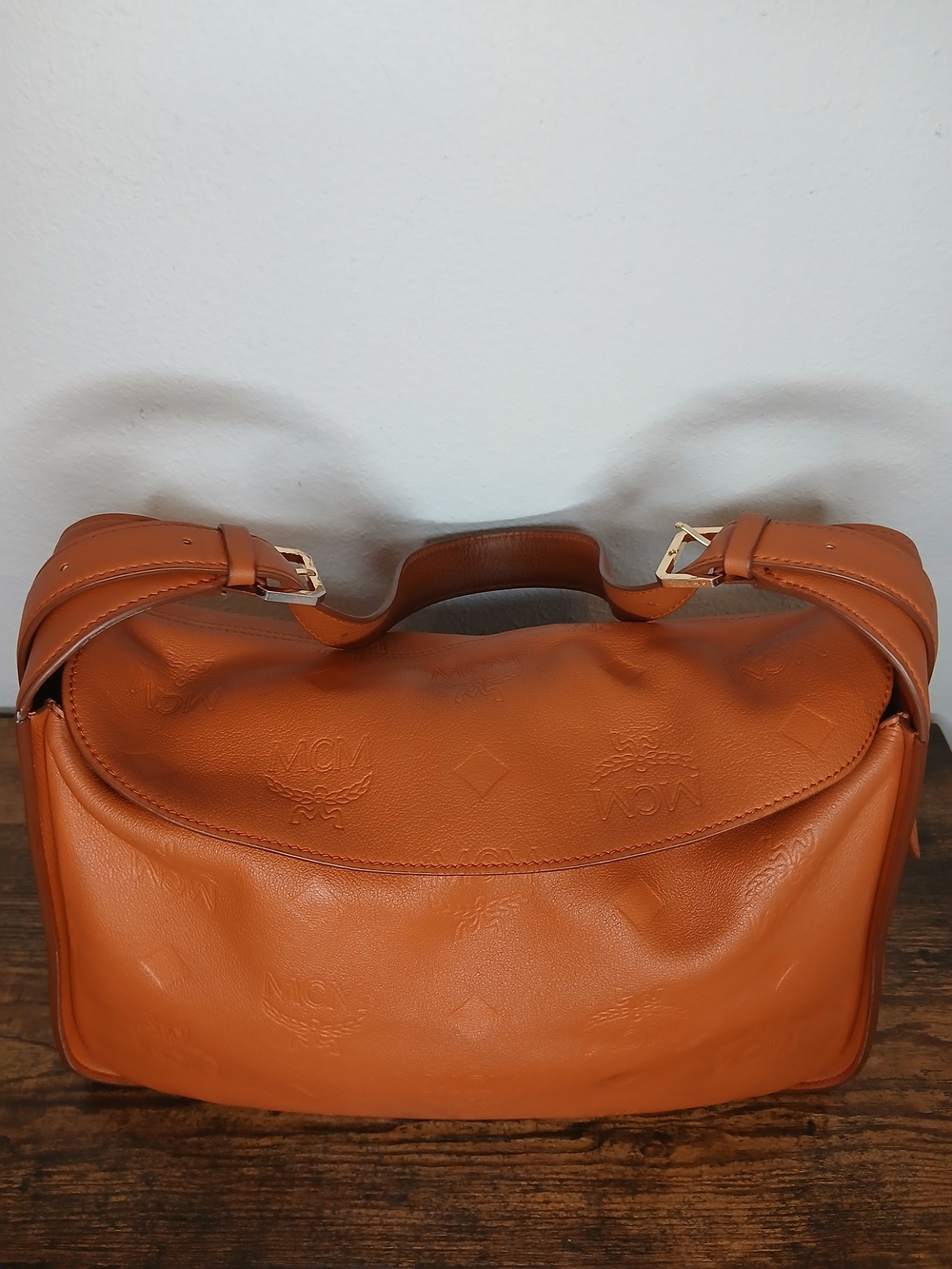 MCM Cognac Leather Shoulder Bag